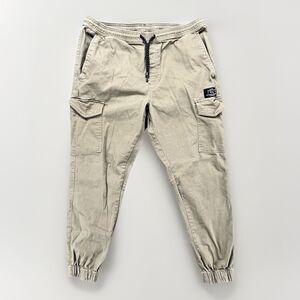 Tony Hawk Cargo Joggers Mens Large Khaki Stretch Elastic Waist Skater Grunge